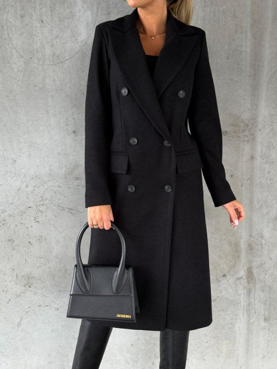 Alice | Women's Winter Coat – Long Double-Breasted Maxi Overcoat view 5