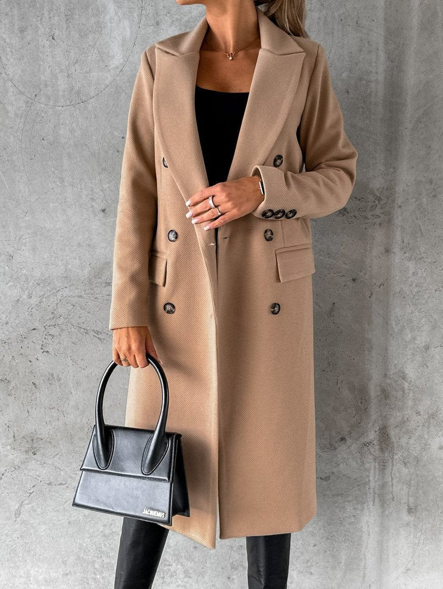 Alice | Women's Winter Coat – Long Double-Breasted Maxi Overcoat view 6