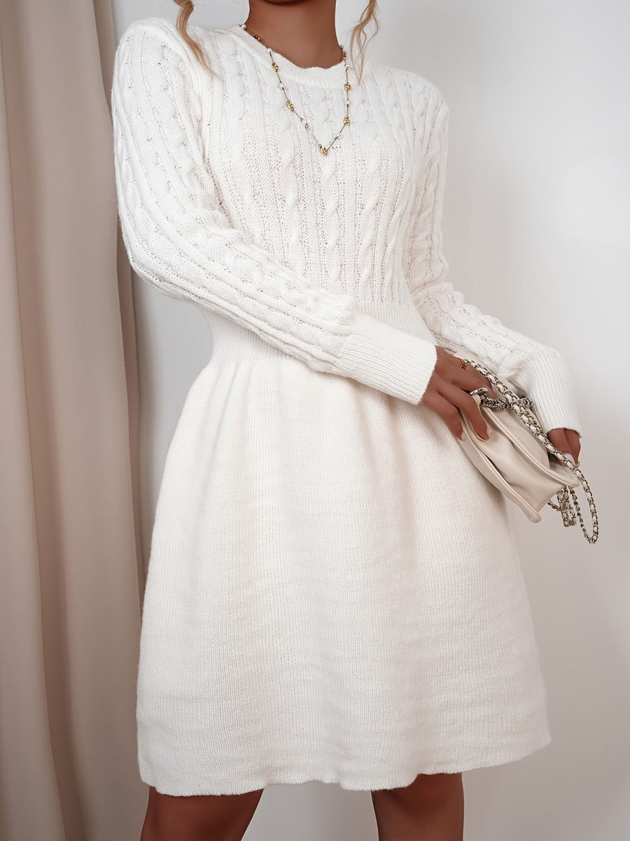 Gwenore | Cable Knit Sweater Dress Mini A-Line view 10