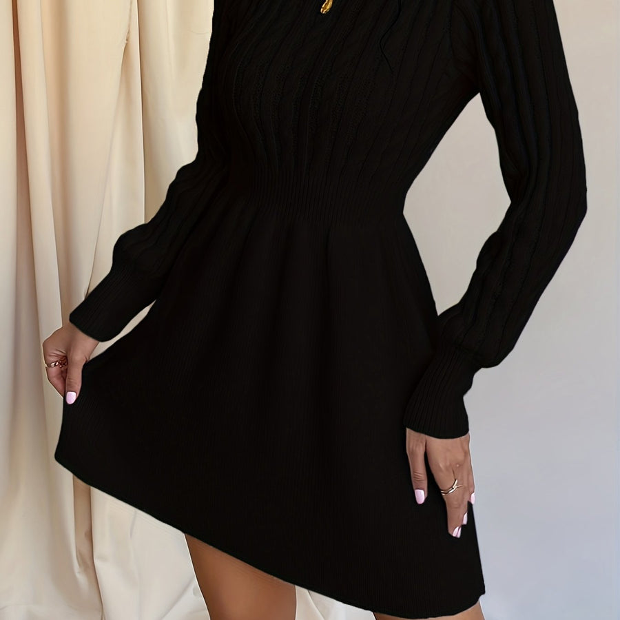 Gwenore | Cable Knit Sweater Dress Mini A-Line view 12