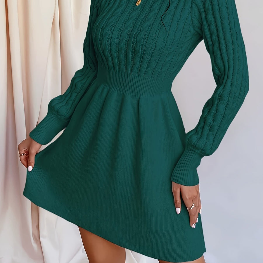 Gwenore | Cable Knit Sweater Dress Mini A-Line view 14