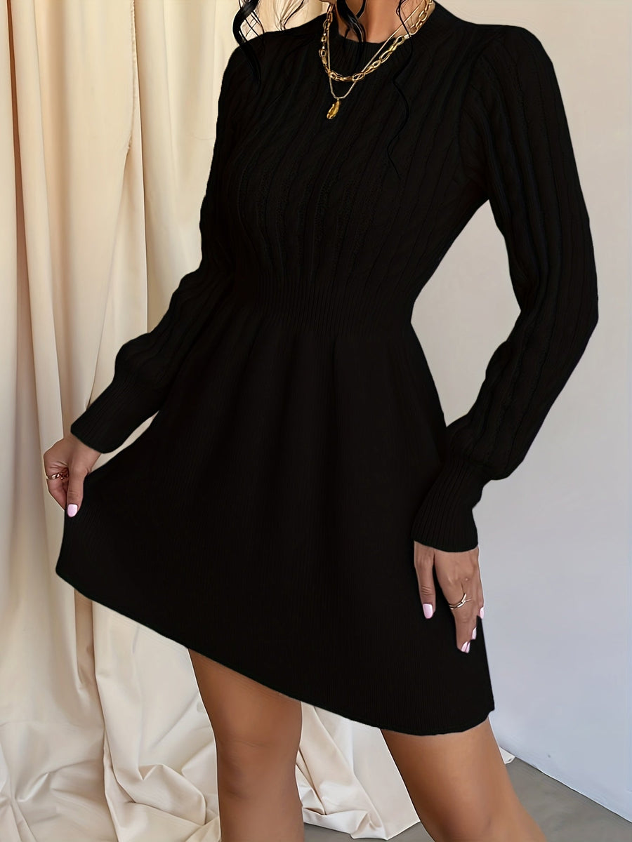 Gwenore | Cable Knit Sweater Dress Mini A-Line view 2