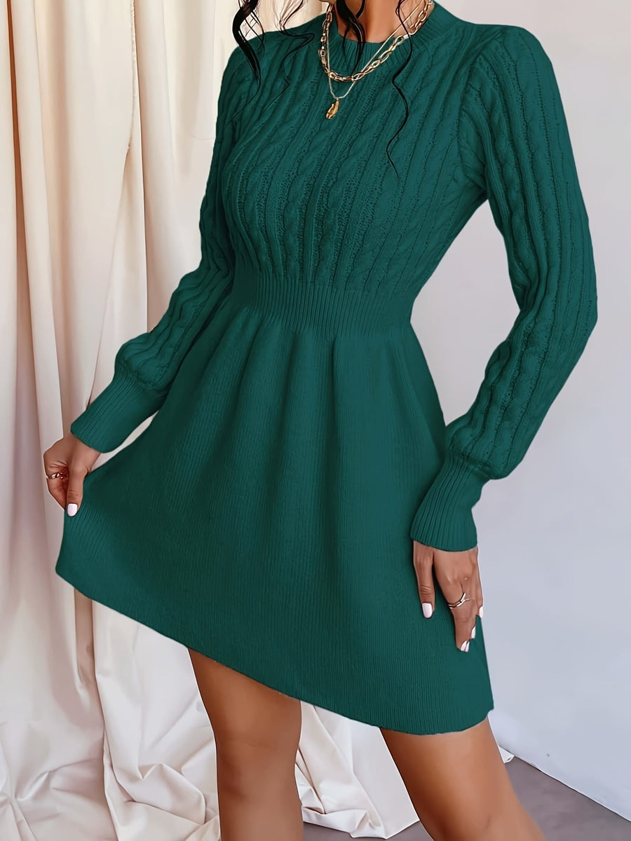 Gwenore | Cable Knit Sweater Dress Mini A-Line view 3
