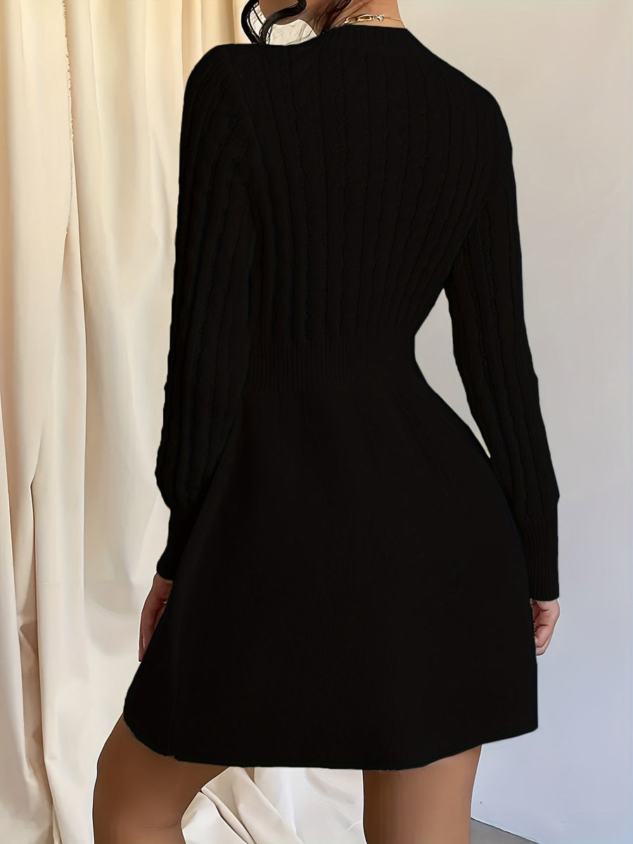 Gwenore | Cable Knit Sweater Dress Mini A-Line view 5