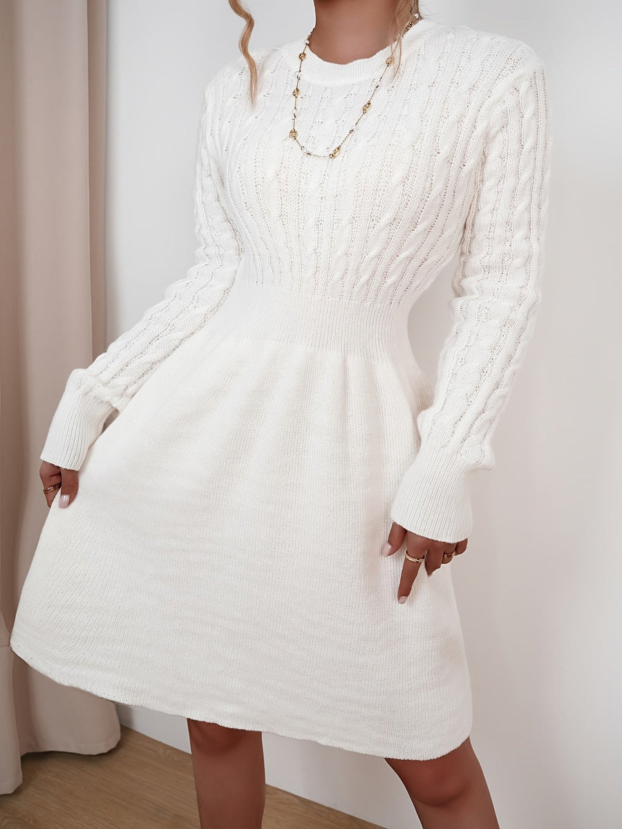 Gwenore | Cable Knit Sweater Dress Mini A-Line view 6