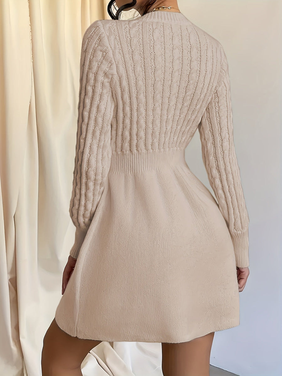 Gwenore | Cable Knit Sweater Dress Mini A-Line view 8