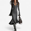 Dulcinea | Knit Sweater Dress with Zip Collar