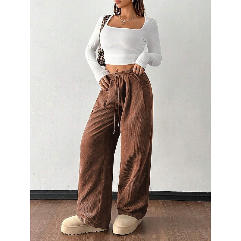Georgina | Women's Wide Leg Pants – High Waisted Relaxed Palazzo Pants view 6