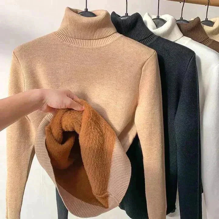 Briony | Women's Winter Sweater – Fleece-Lined Turtleneck view 1