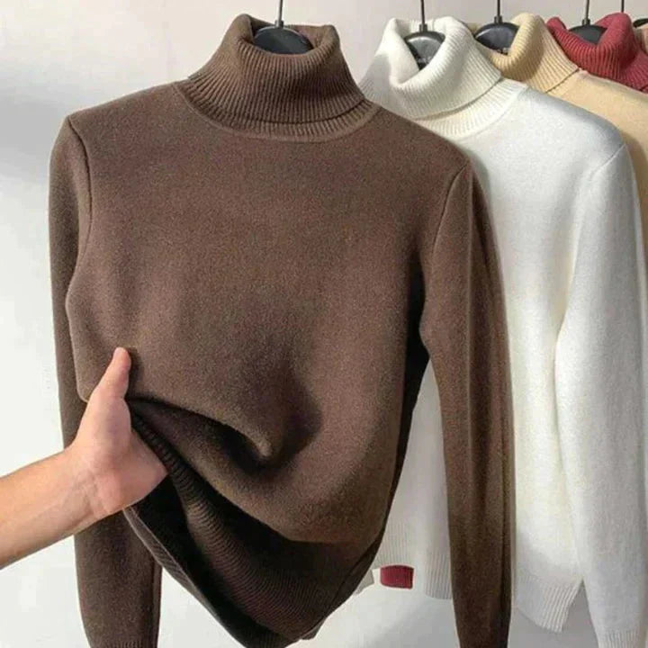 Briony | Women's Winter Sweater – Fleece-Lined Turtleneck view 3