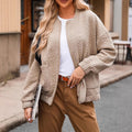 Calla | Women's Bomber Jacket – Textured Floral Lightweight Fall Jacket